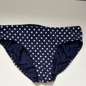 Lands' End Navy Polka Dot Swim Bikini Bottoms size 10